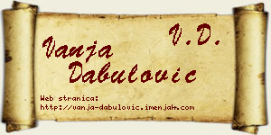 Vanja Dabulović vizit kartica